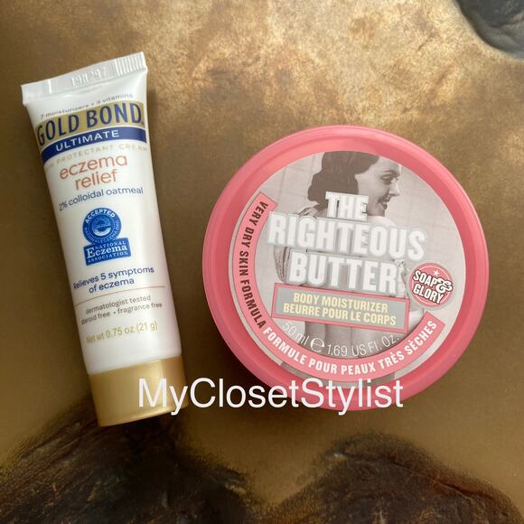 The Righteous Butter Body Moisturizer NEW 2 Bundle GOLD BOND ULTIMATE Hand Cream - Picture 1 of 4